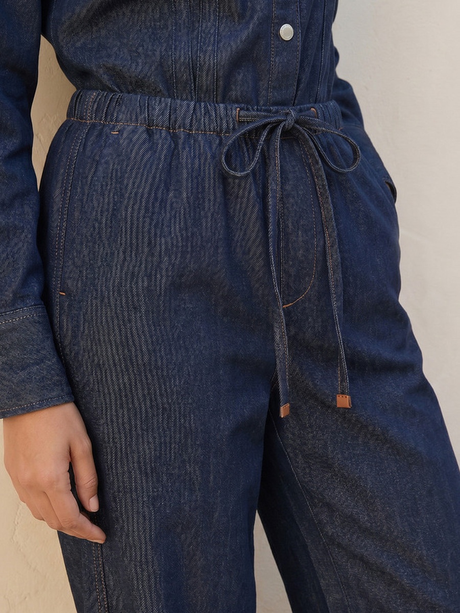 Straight Fit Drawstring Waist Cotton Pants