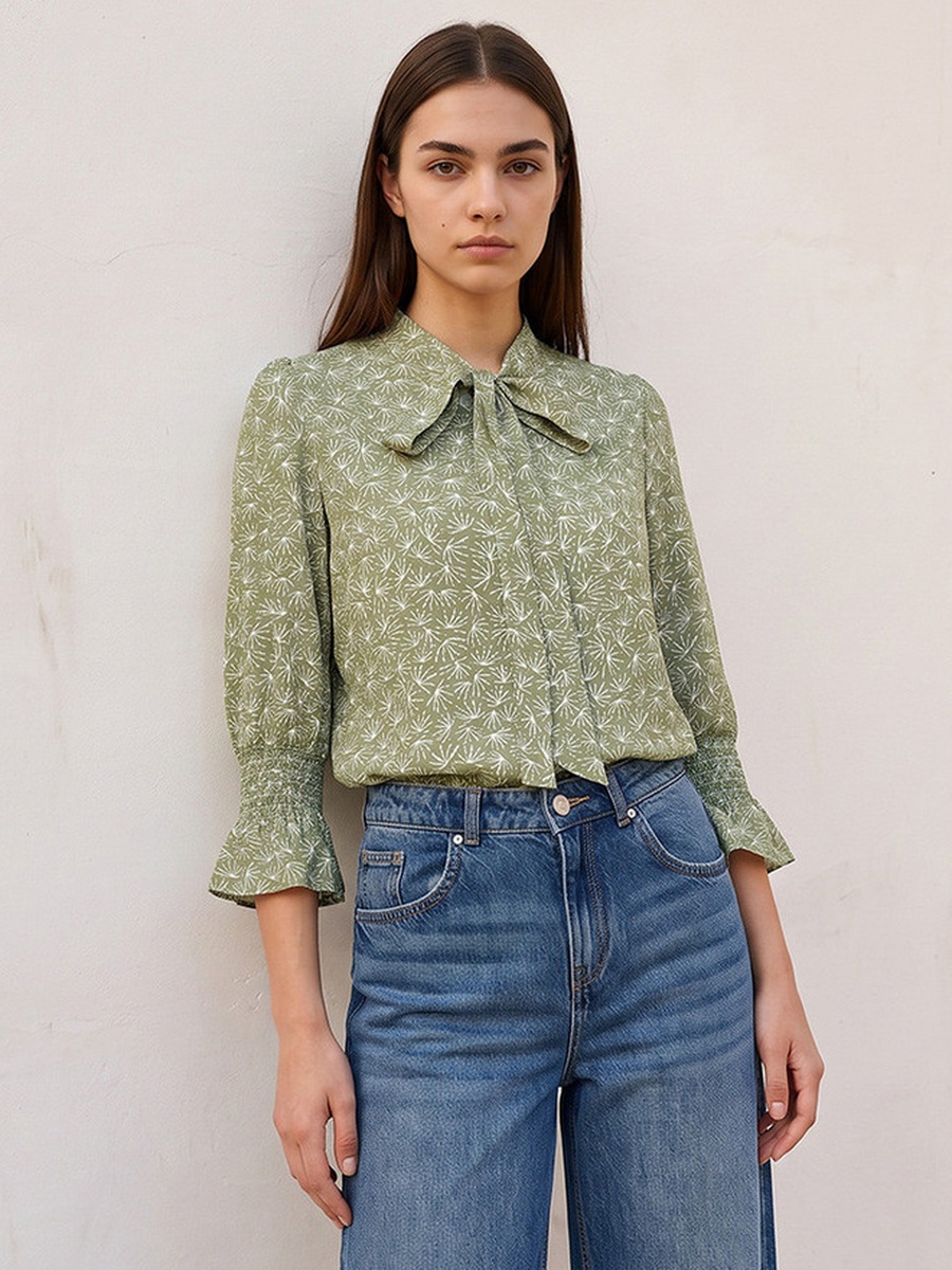 Regular Fit Viscose Top with Floral Print