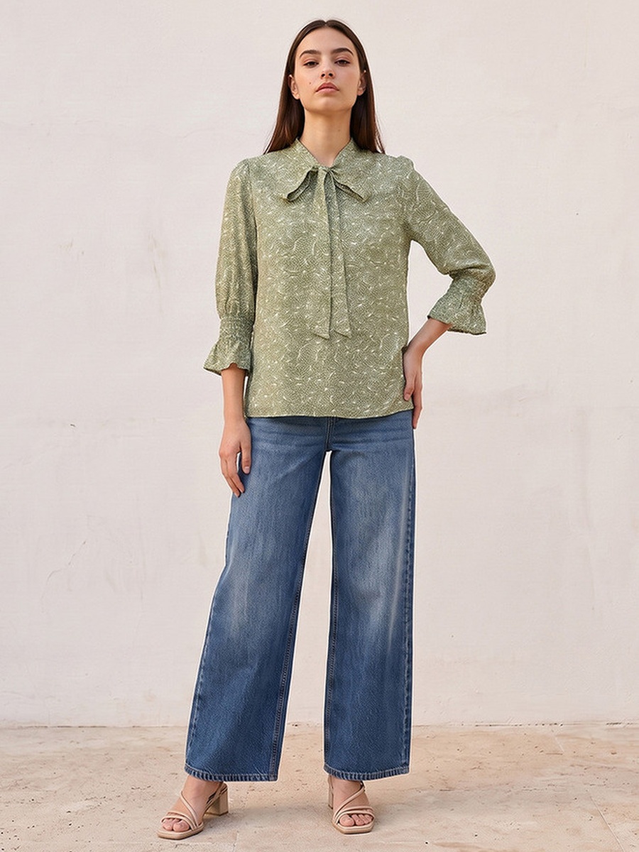 Regular Fit Viscose Top with Floral Print