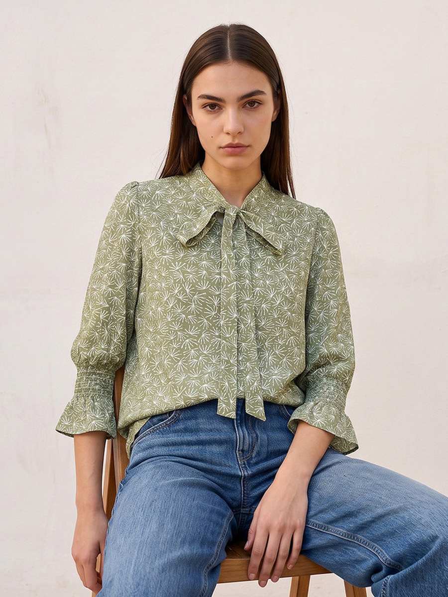 Regular Fit Viscose Top with Floral Print