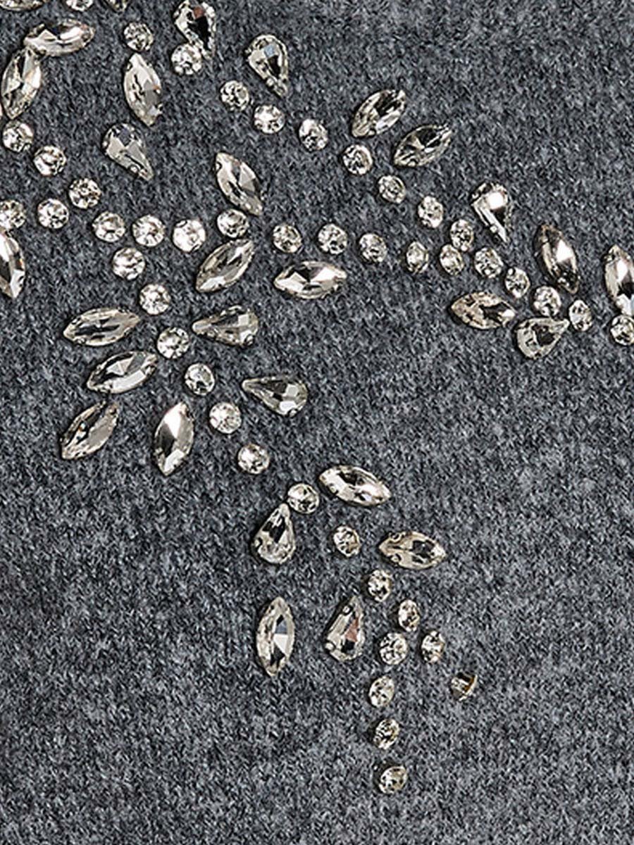 Relaxed Fit Embellished Round Neck Sweater