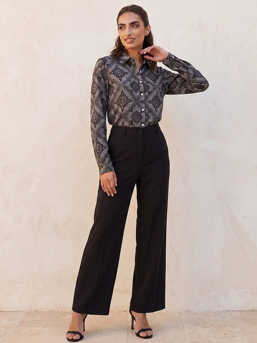 Paisley Print Shirt with High Low Hem