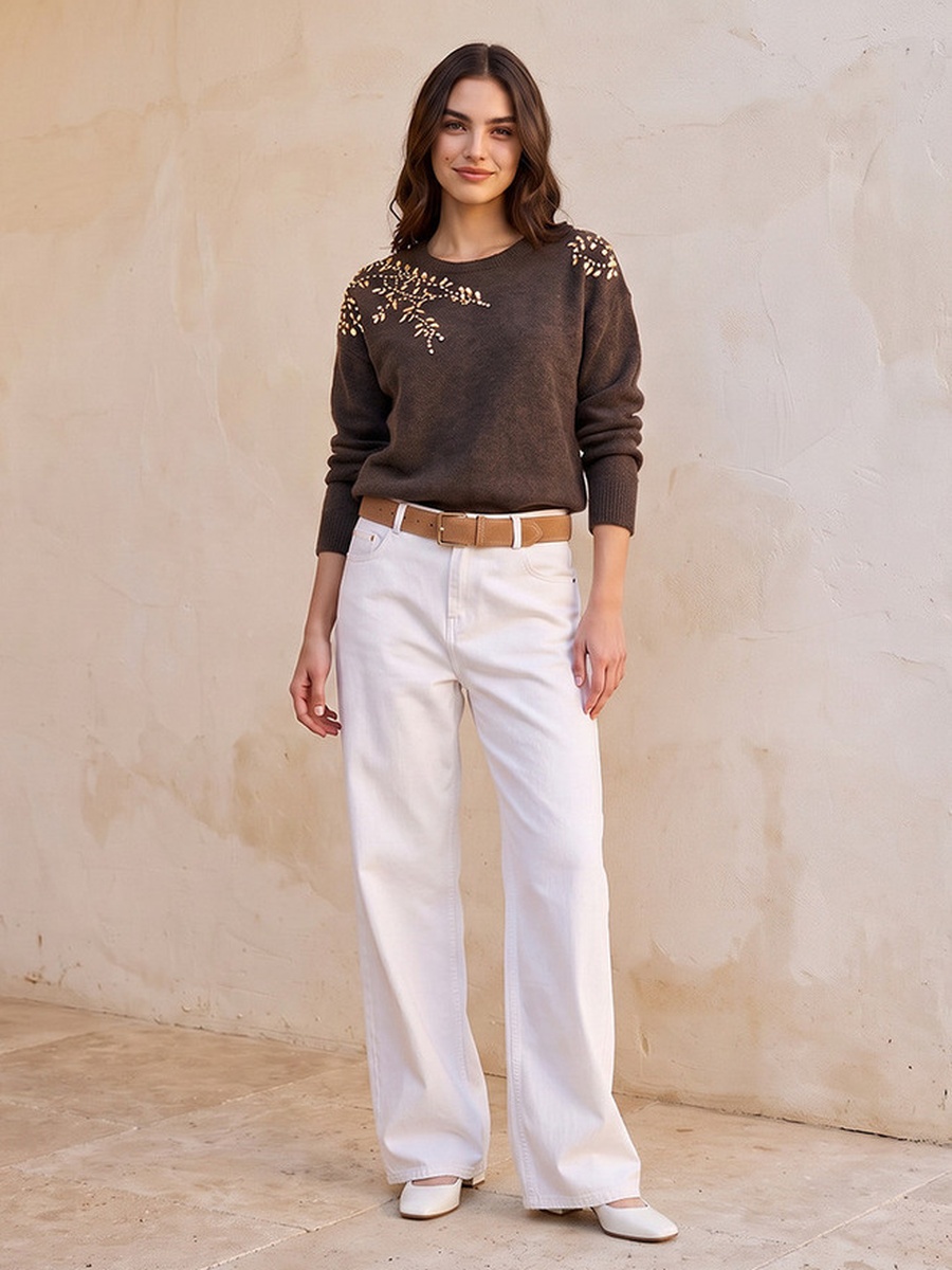Wide Leg Cotton Jeans