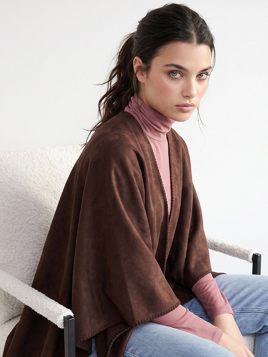 Cape with Blanket Stitch Trim