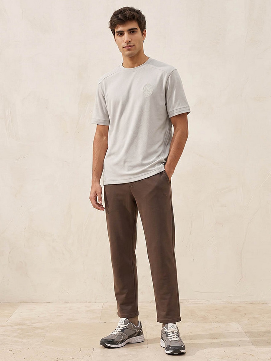 Crew Neck Short Sleeves Panelled T-Shirt