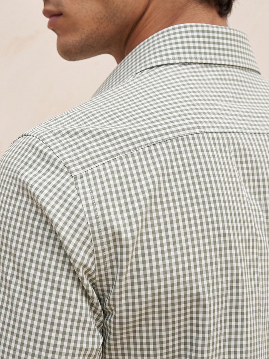 Regular Fit Collared Checked Long Sleeves Shirt
