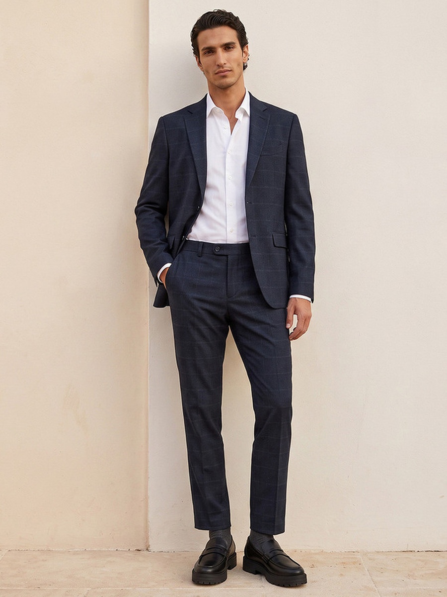 Slim Fit Checked Blazer