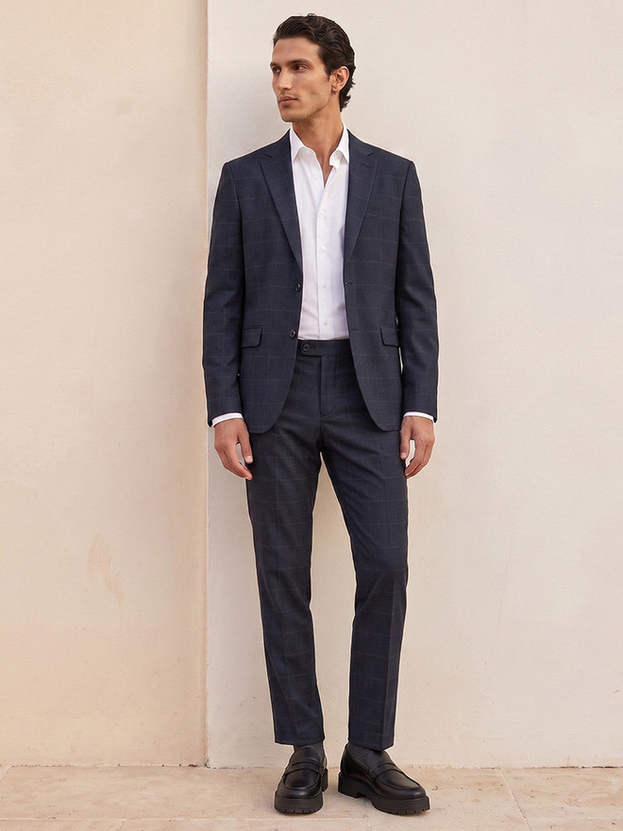 Slim Fit Checked Blazer