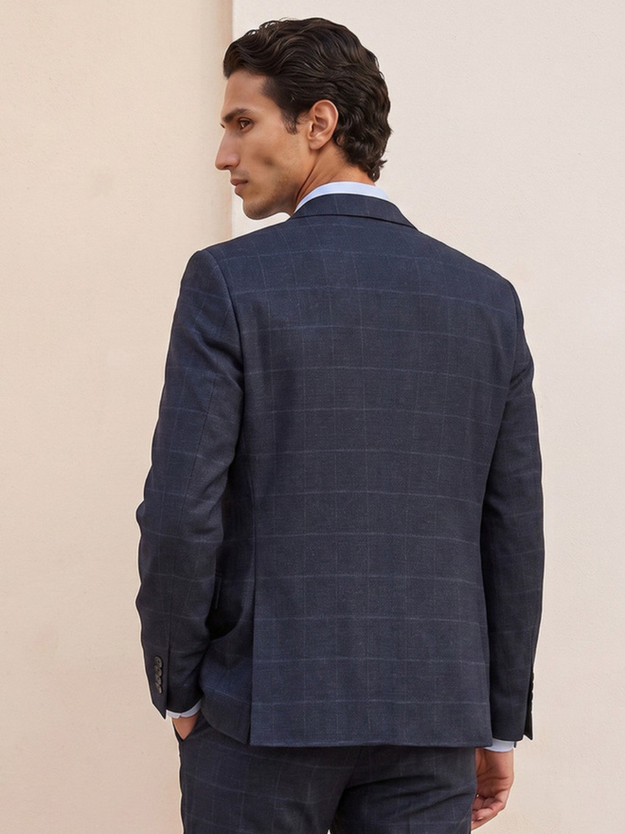 Slim Fit Checked Blazer