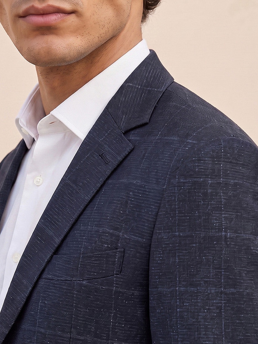 Slim Fit Checked Blazer
