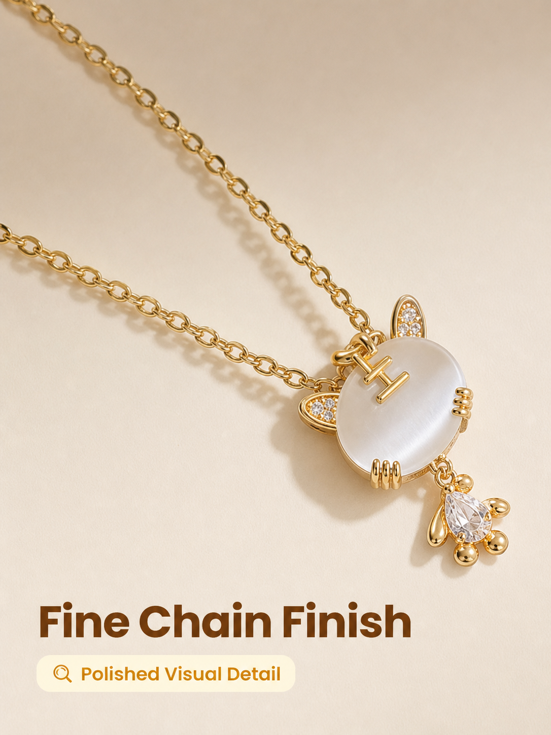 Gold Plated Cat Charm Necklace