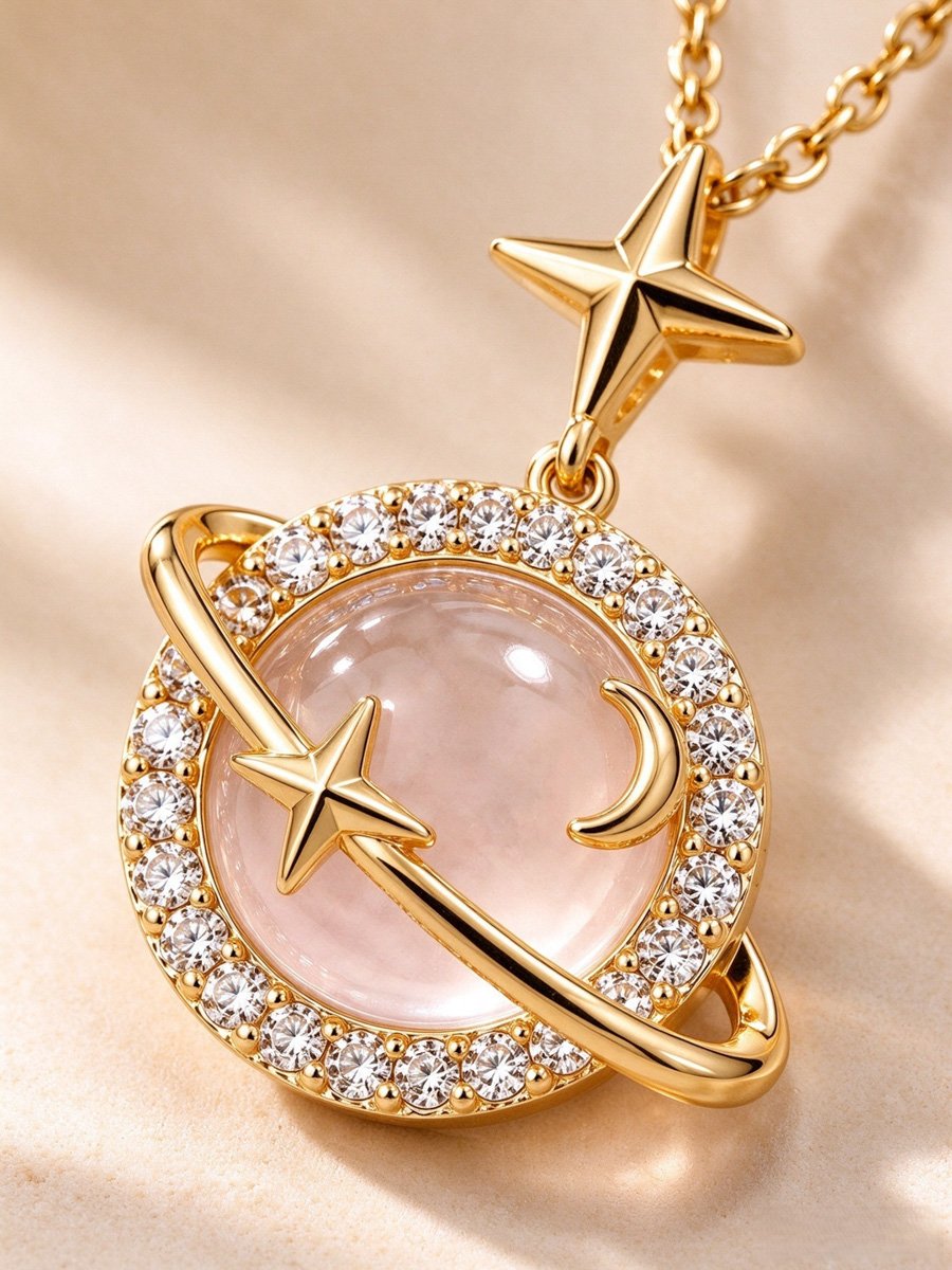 Star and Planet Pendant Necklace