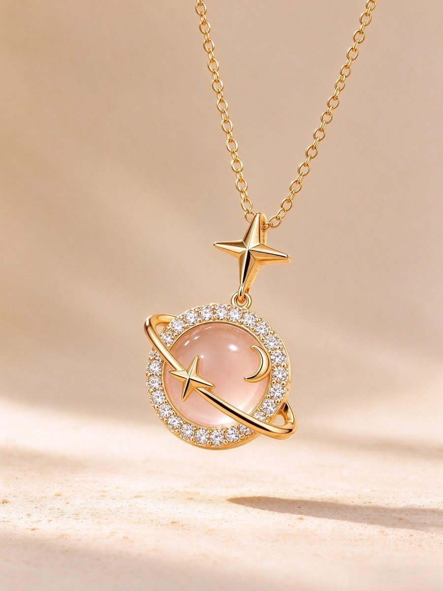 Star and Planet Pendant Necklace