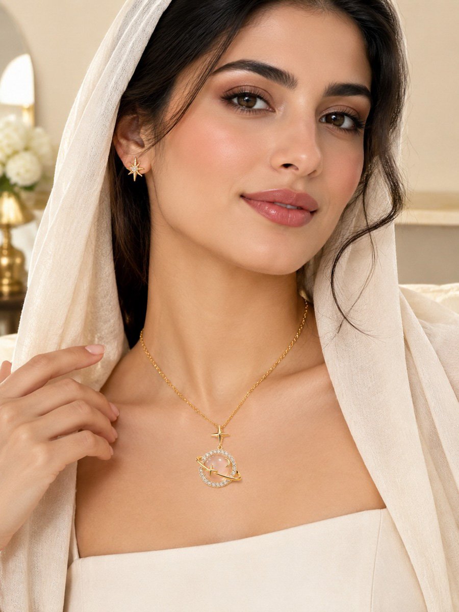 Star and Planet Pendant Necklace