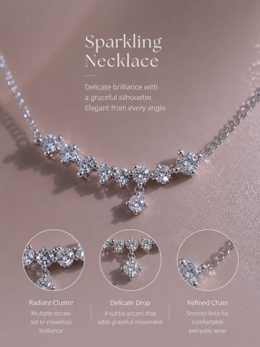 Silver Celestial Zircon Necklace