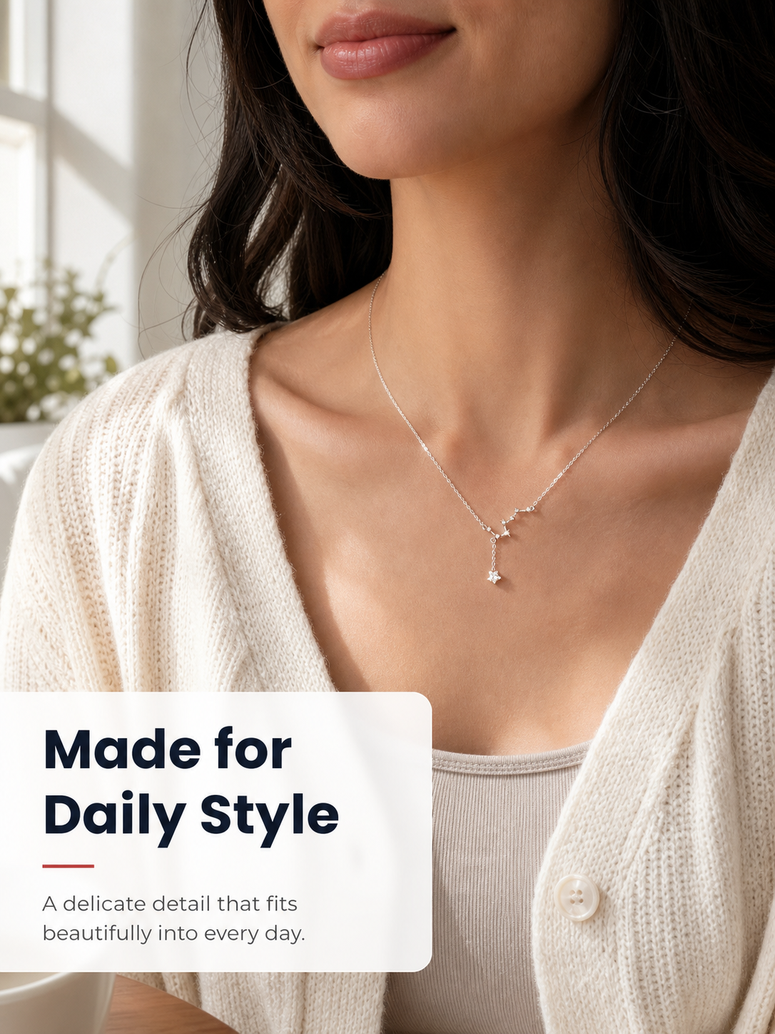 Silver Star Dangle Necklace