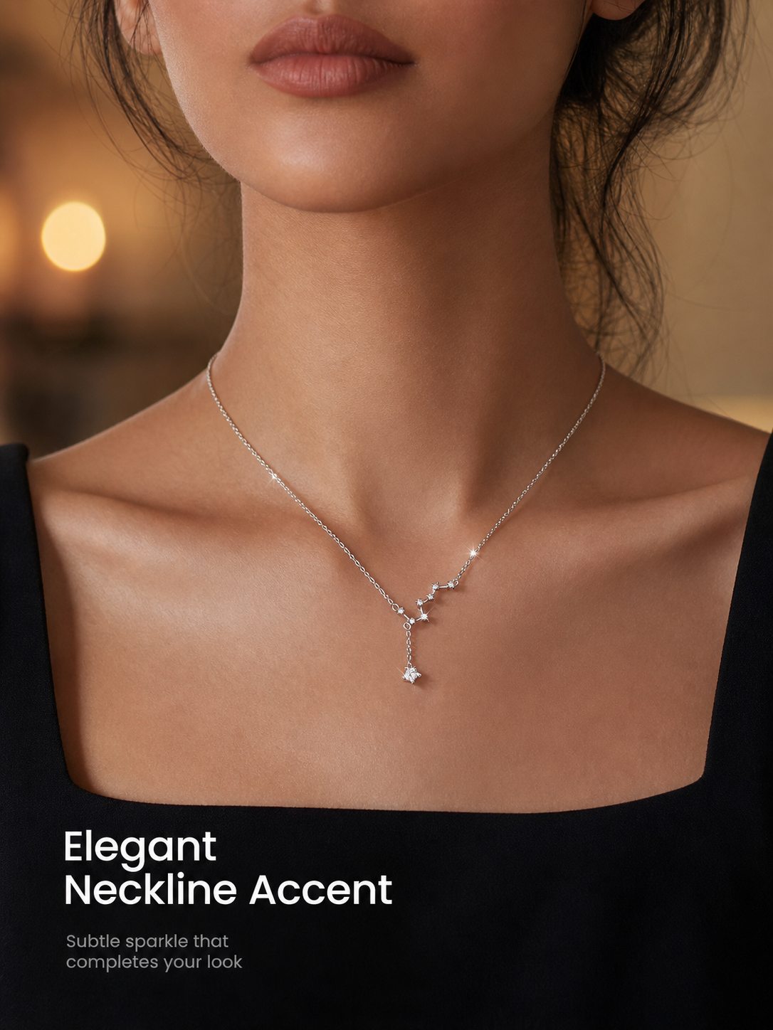 Silver Star Dangle Necklace