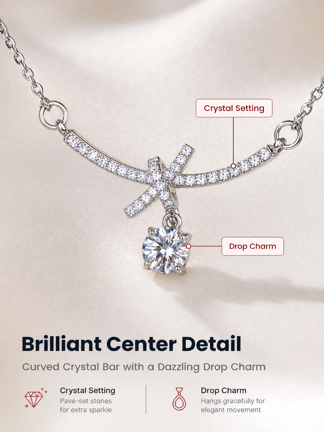 Silver Zircon Necklace