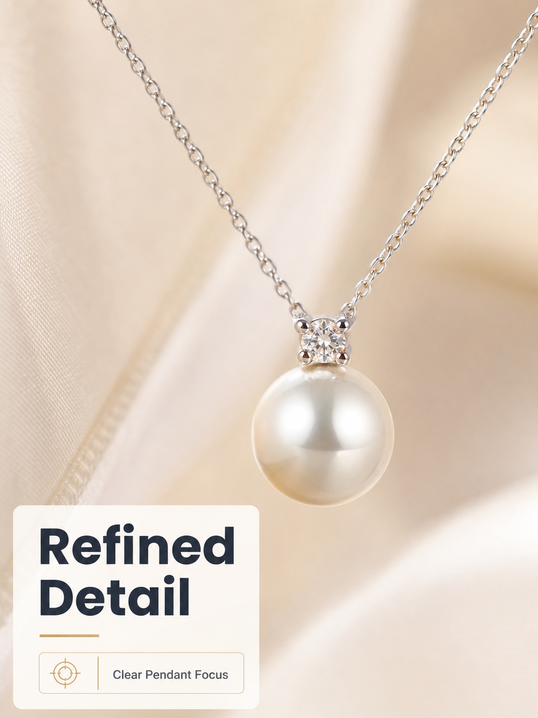 Silver Pearl Pendant Necklace
