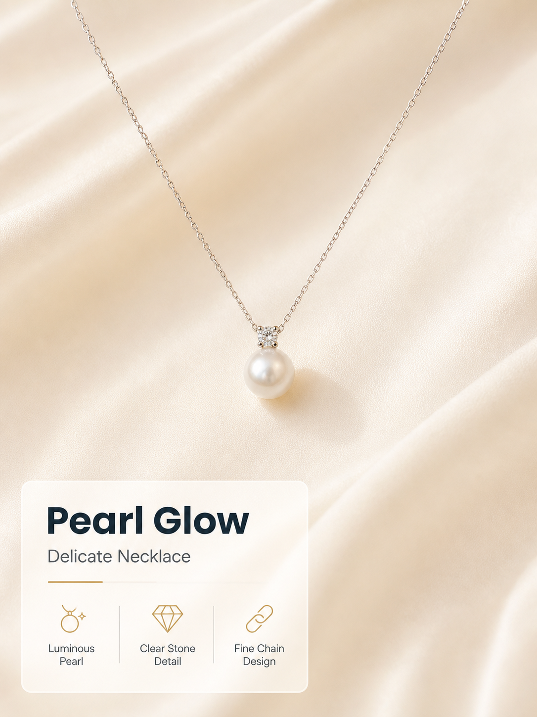 Silver Pearl Pendant Necklace