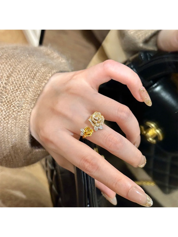 Golden Rose Embellished Ring