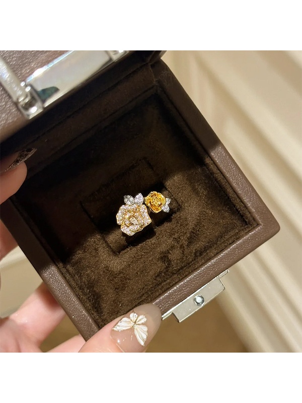 Golden Rose Embellished Ring