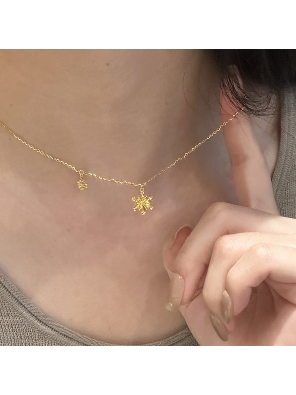 Gold Snowflake Charm Necklace