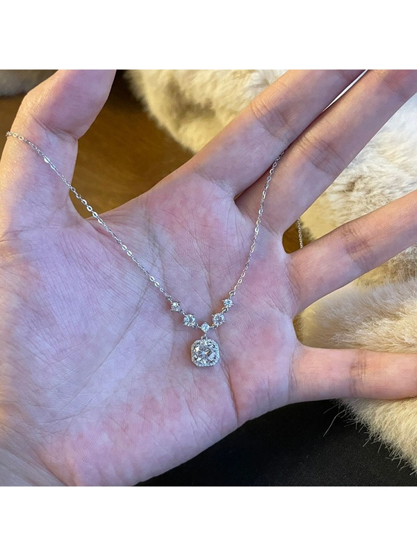 Silver Plated Square Diamond Choker
