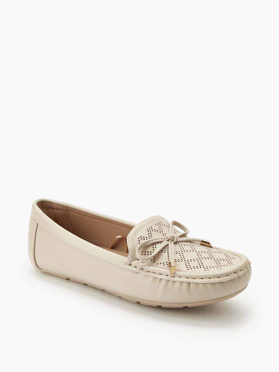 Women Perforated Design Slip-On Loafers