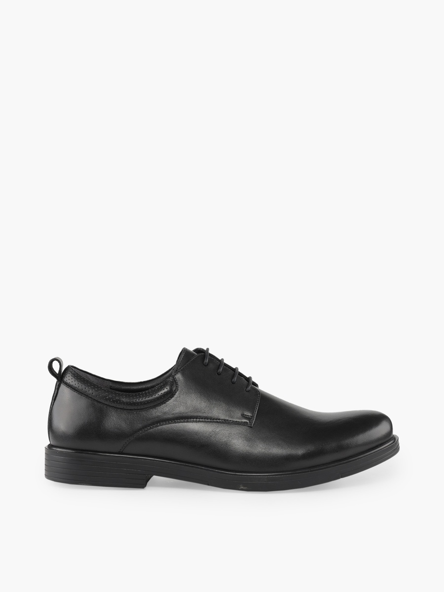 Men Leather Lace-Up Derby Shoes