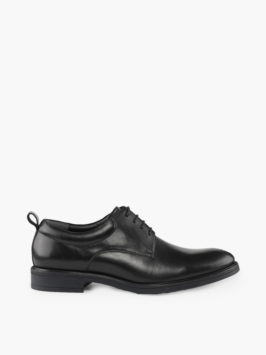 Men Leather Lace-Up Derby Shoes