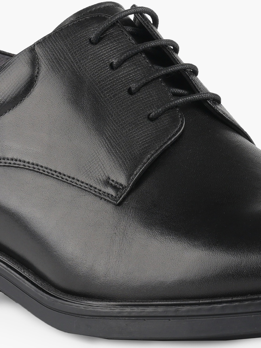 Men Leather Lace-Up Derby Shoes