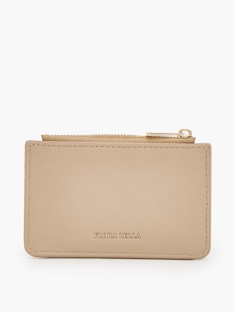 Solid Card Holder with Zip Pocket