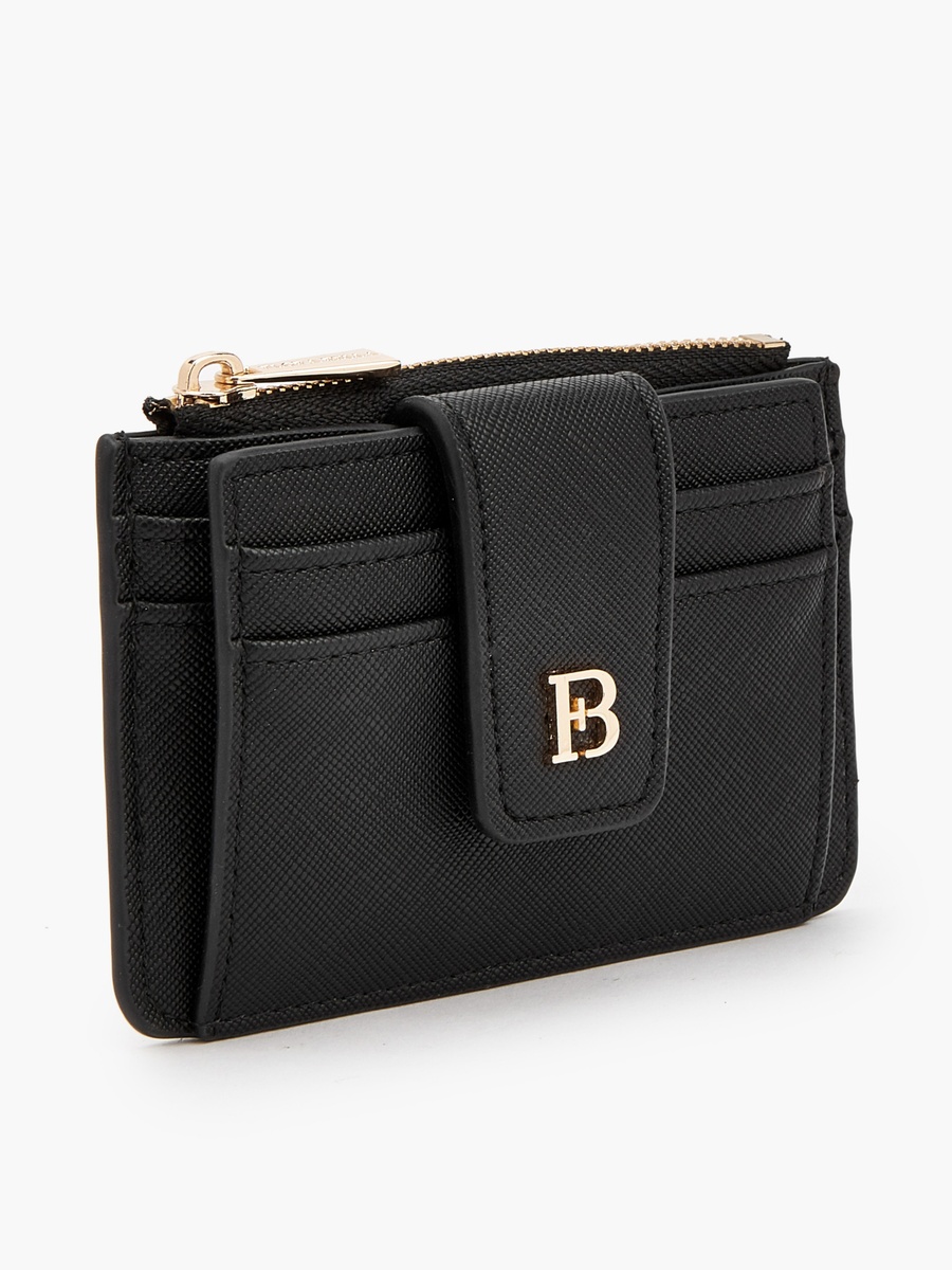 Solid Card Holder with Zip Pocket