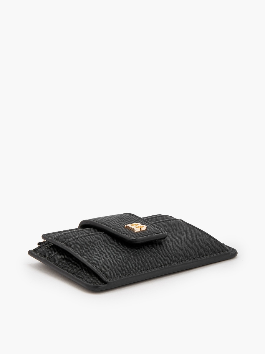 Solid Card Holder with Zip Pocket