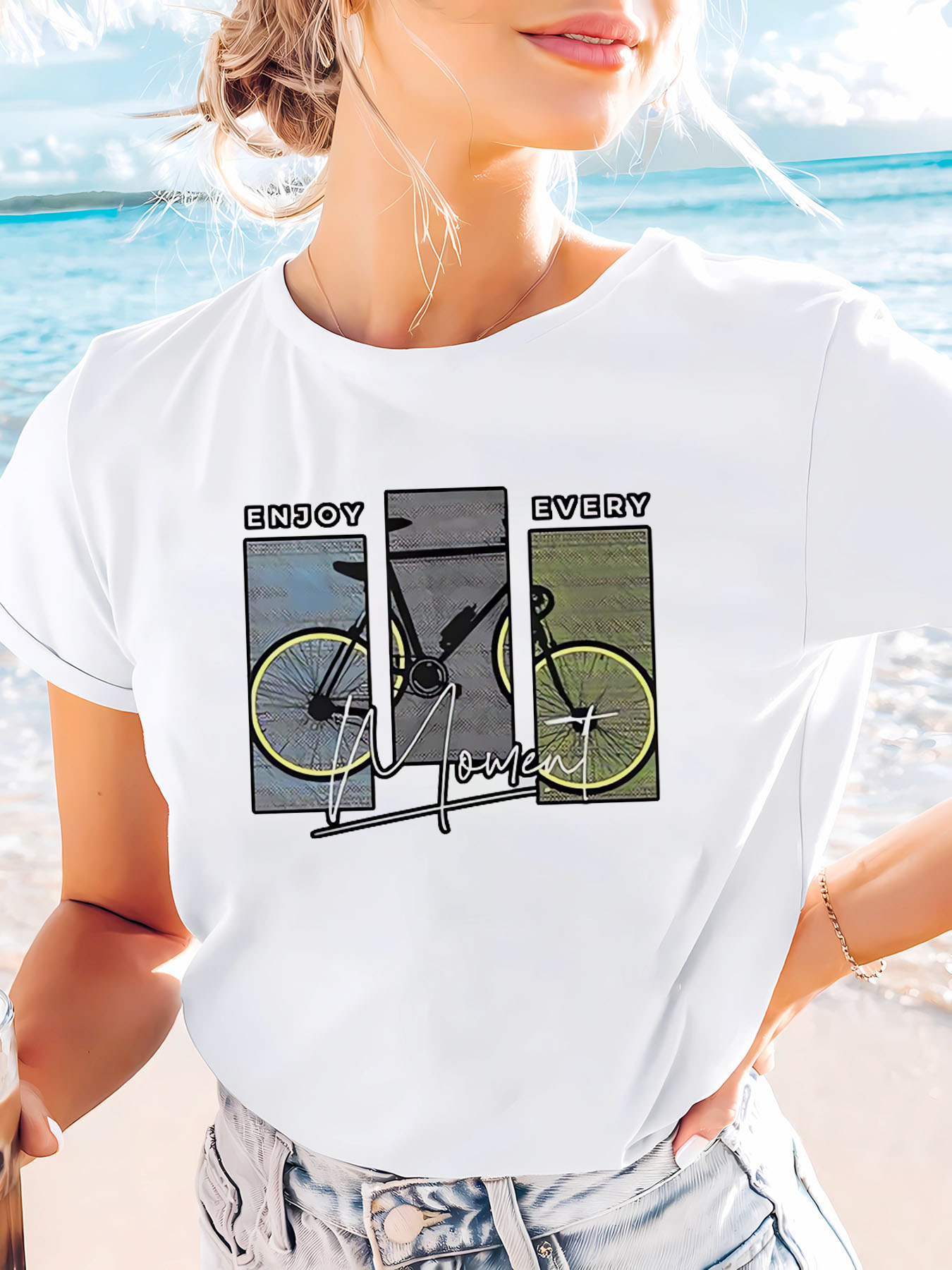 White Graphic Print Short Sleeve T-Shirt