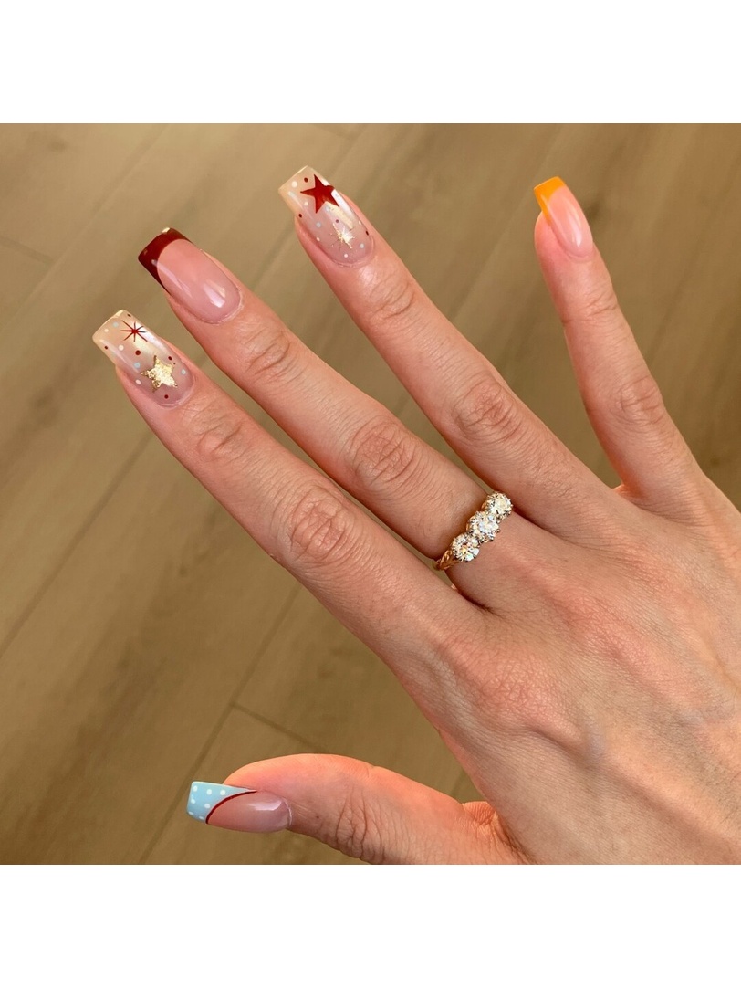 Gold-Plated Three-Stone Embellished Ring