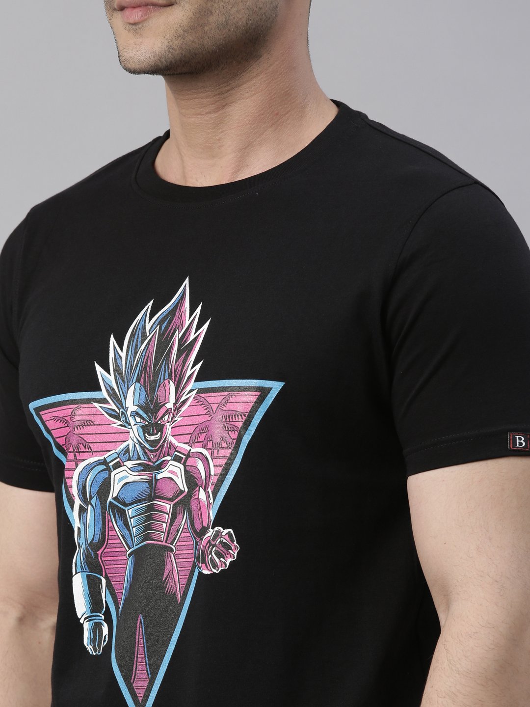 Black Graphic Print Round Neck T-Shirt