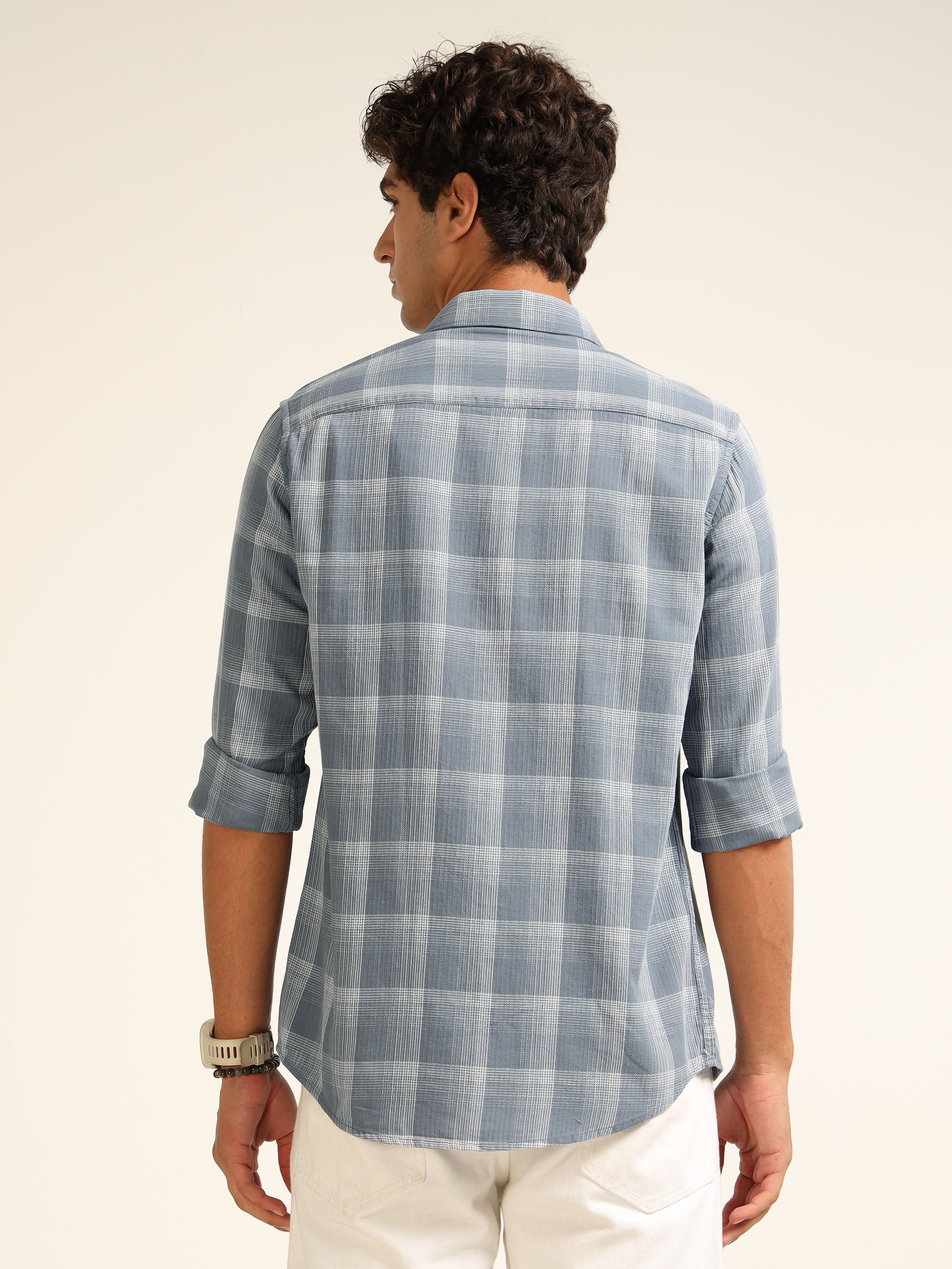 Checked Grey Casual Shirt