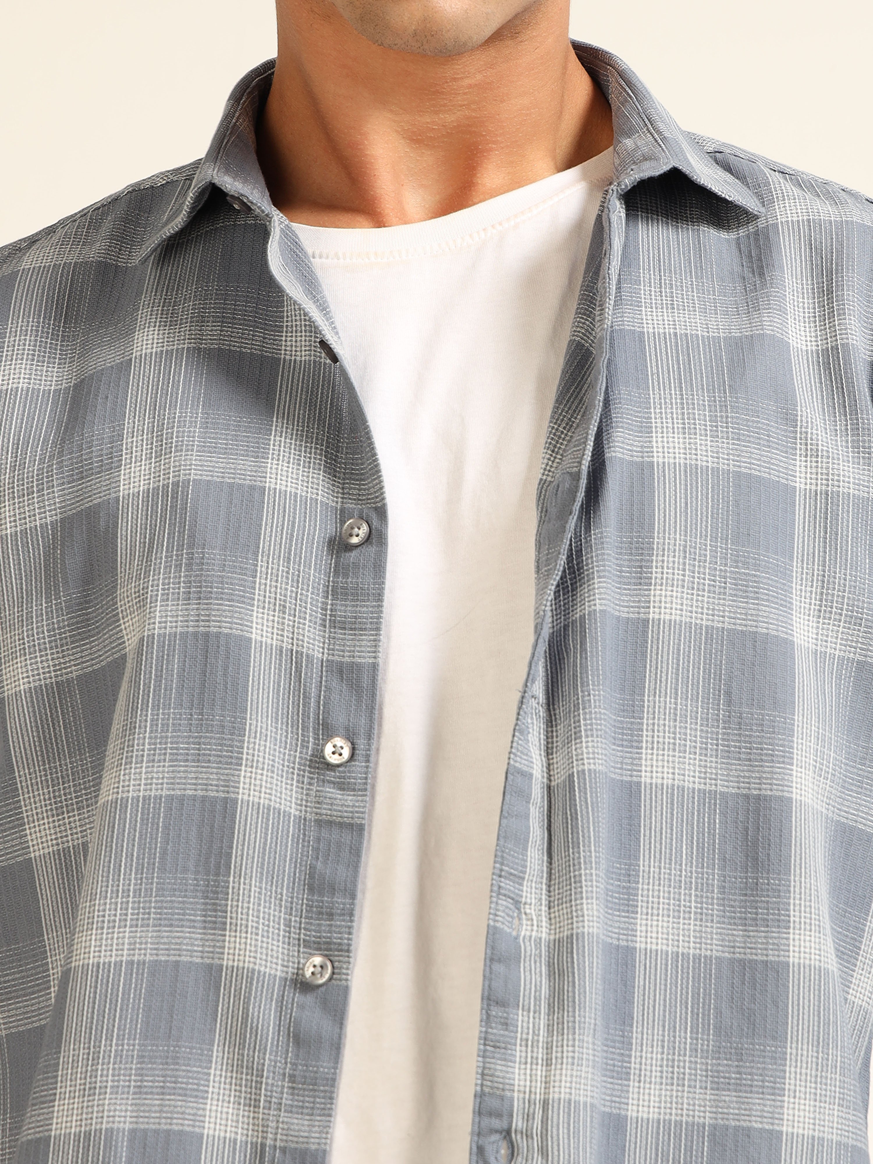 Checked Grey Casual Shirt
