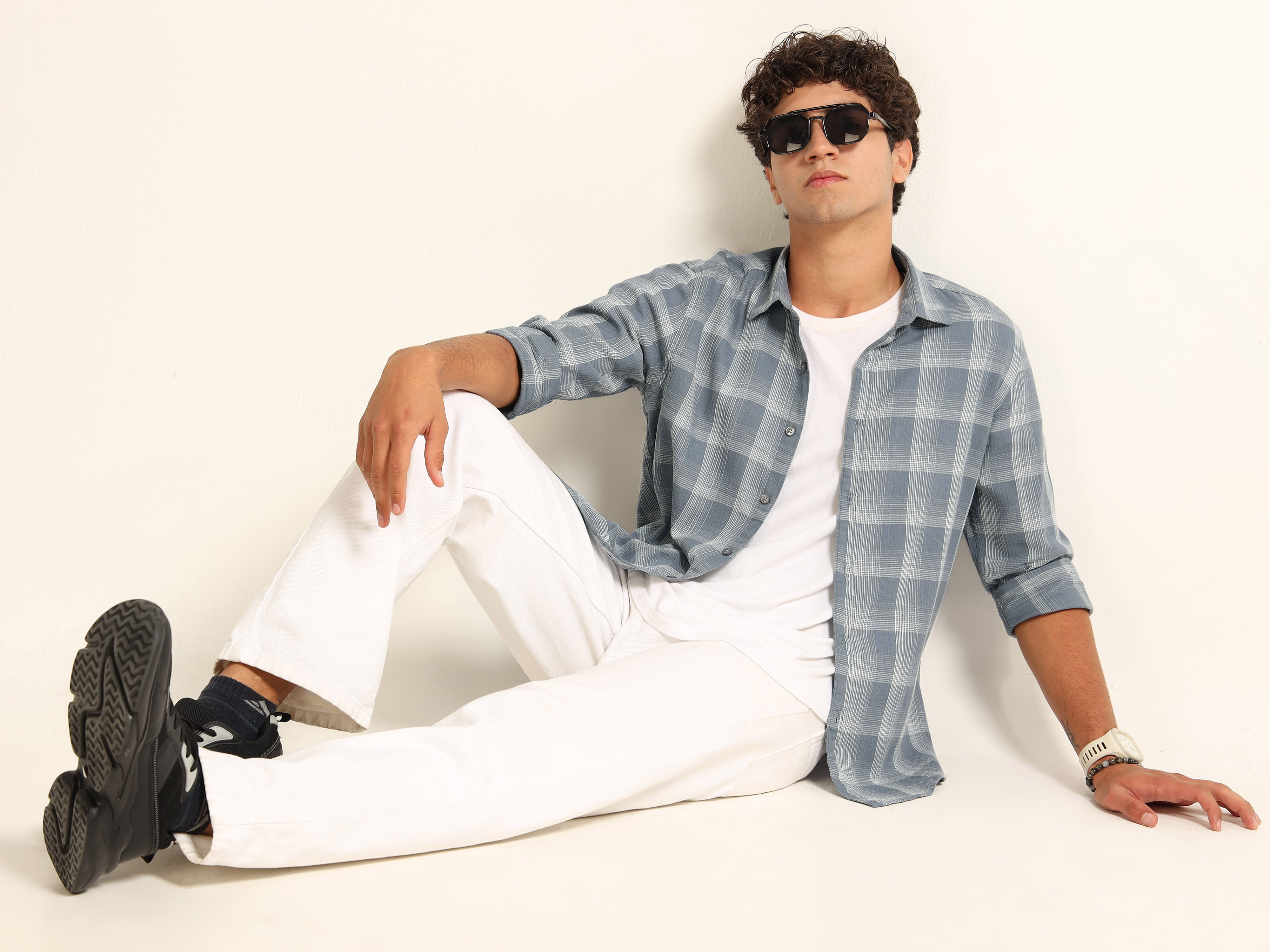 Checked Grey Casual Shirt