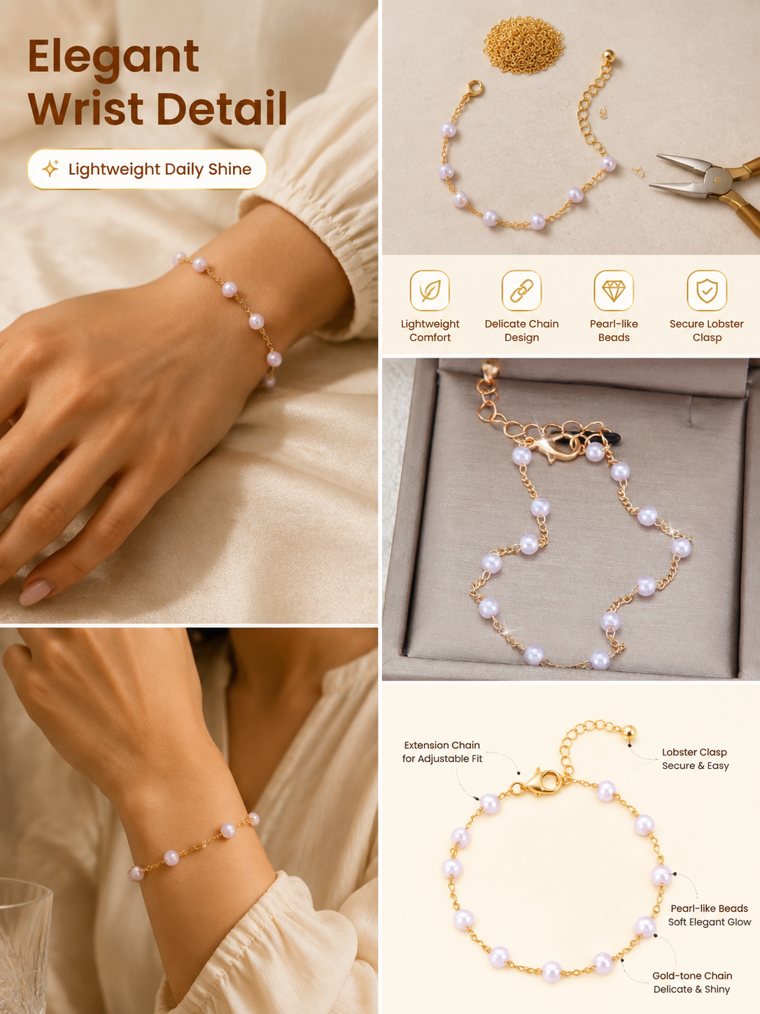 Lobster Clasp Adjustable Bracelet