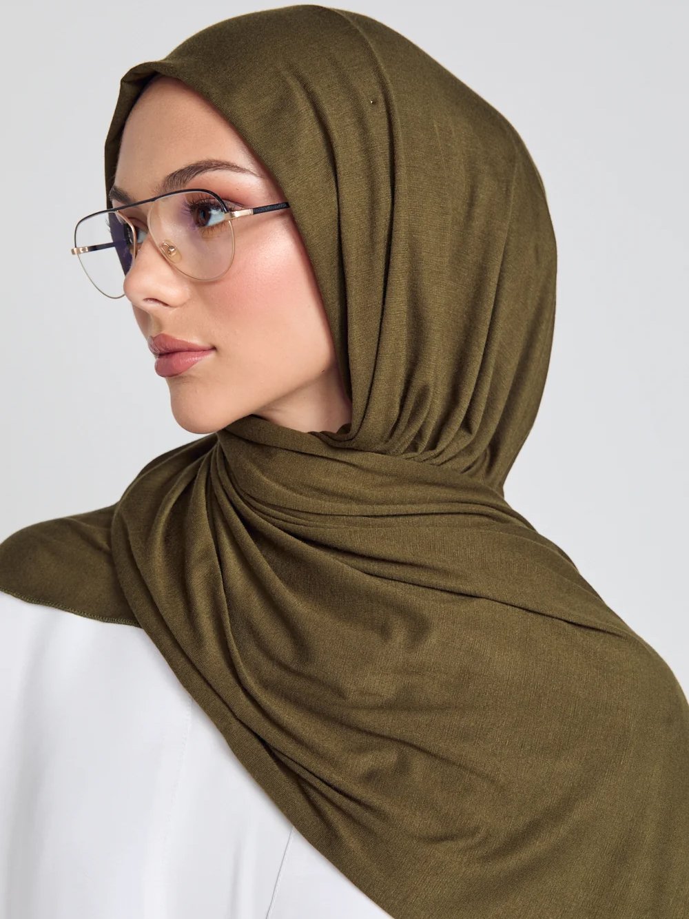 Olive Green Jersey Hijab