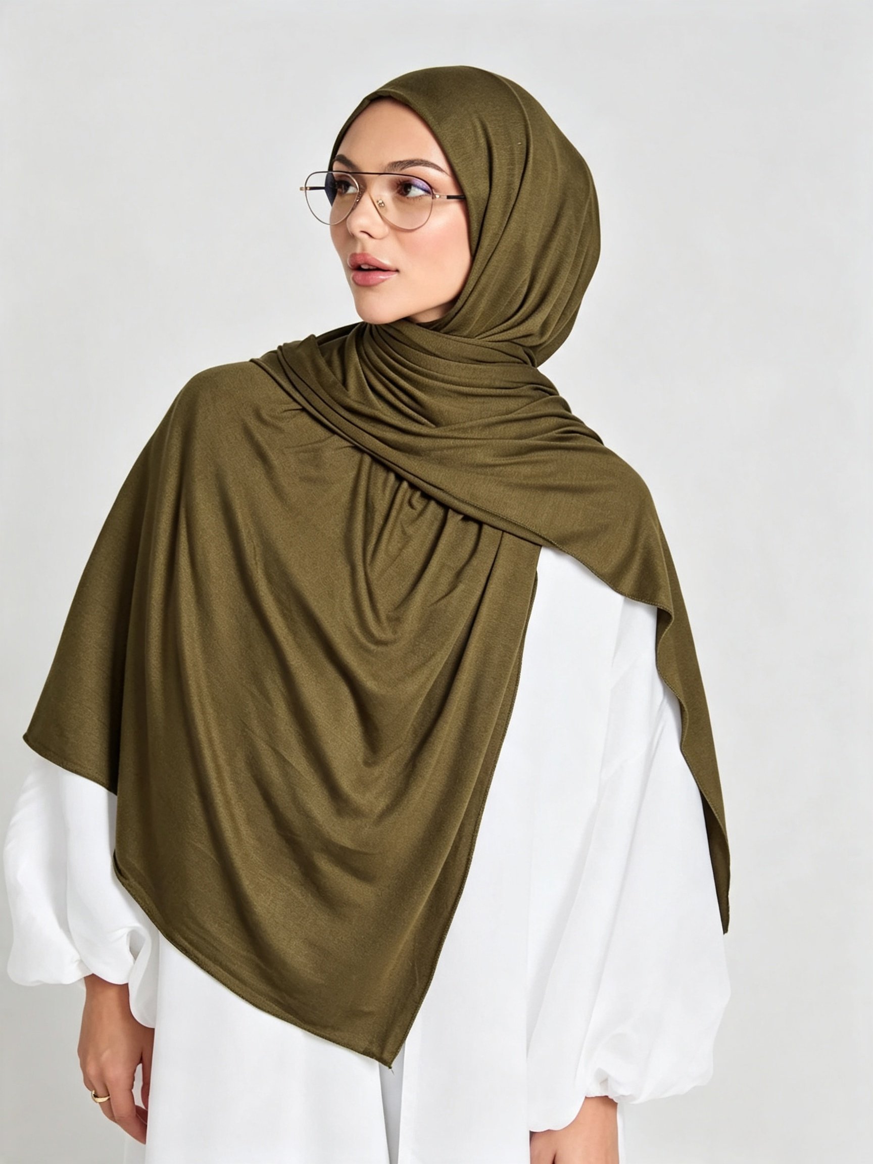 Olive Green Jersey Hijab