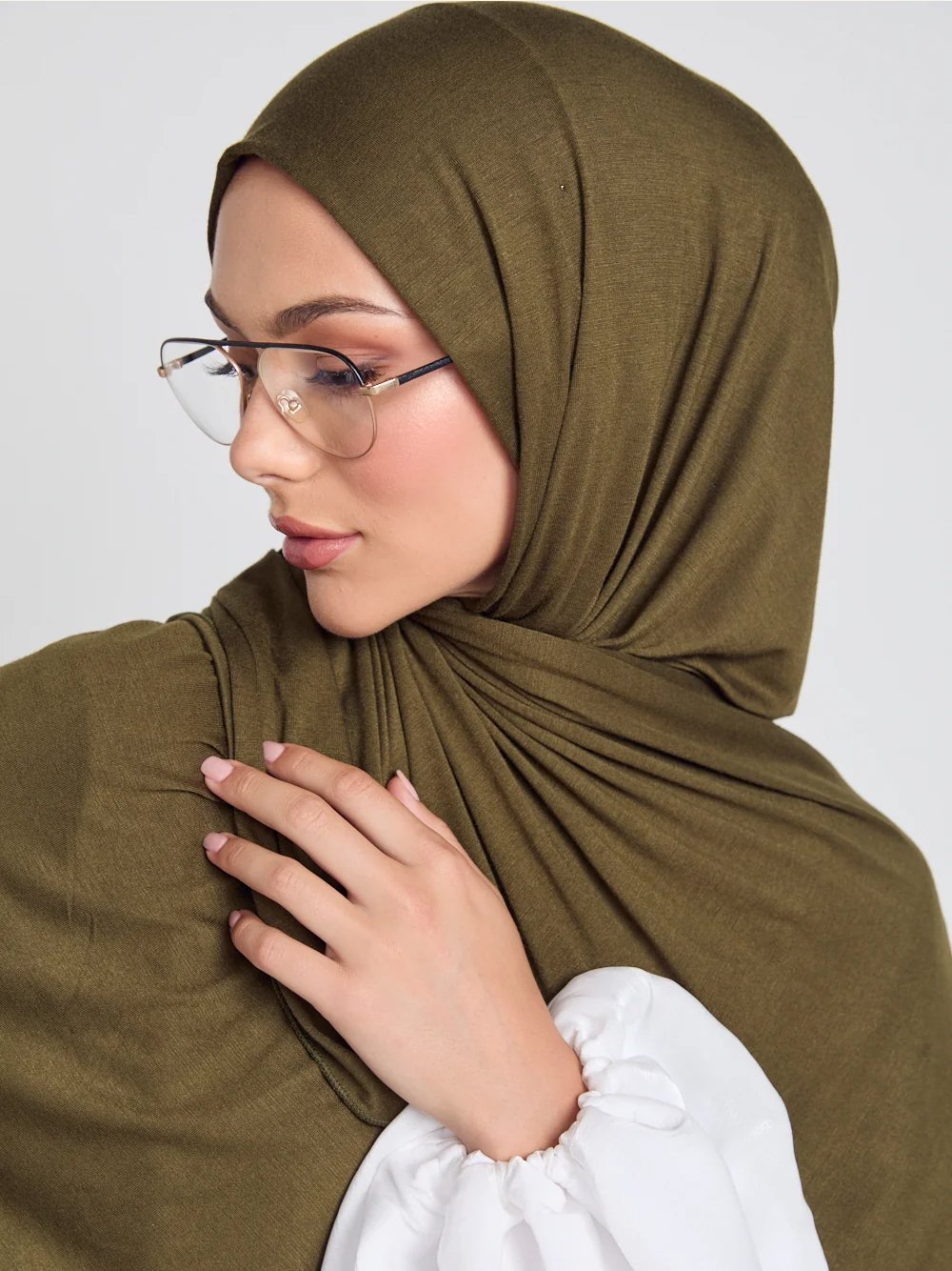 Olive Green Jersey Hijab