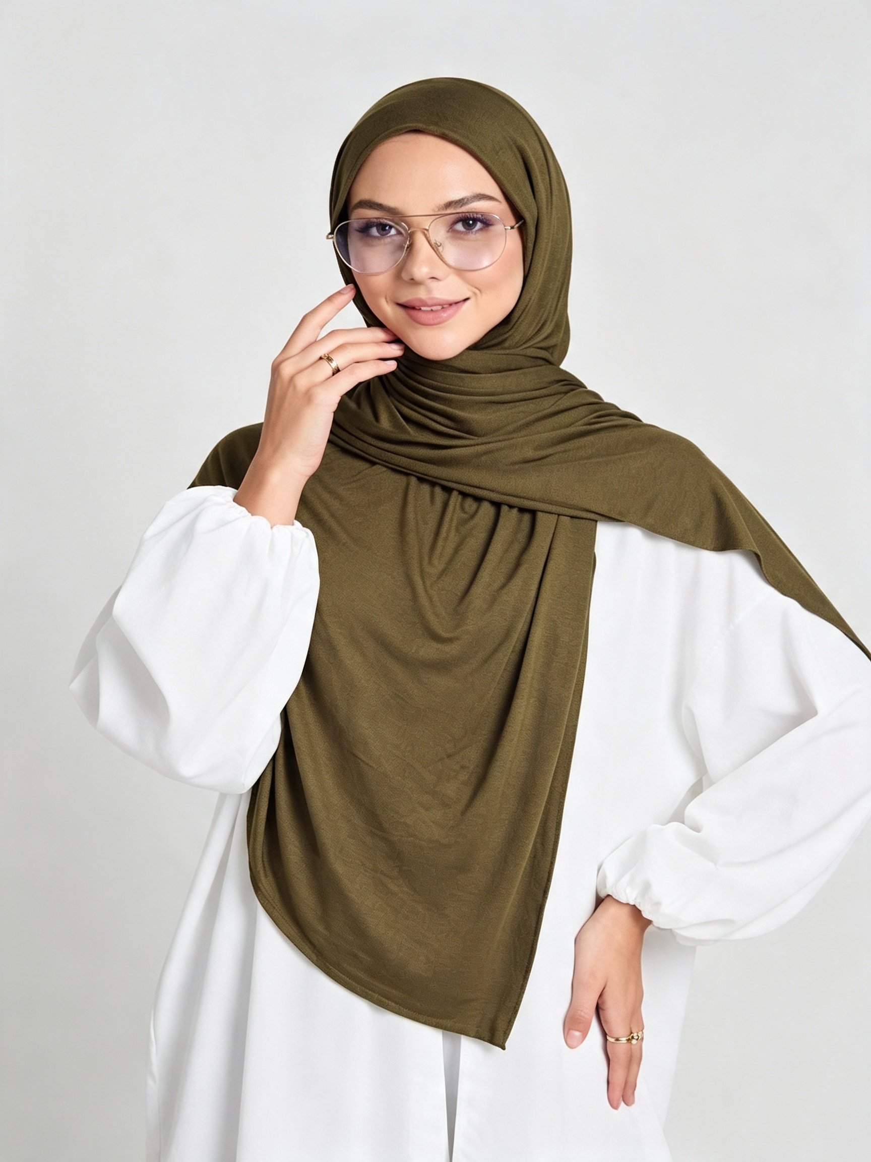Olive Green Jersey Hijab