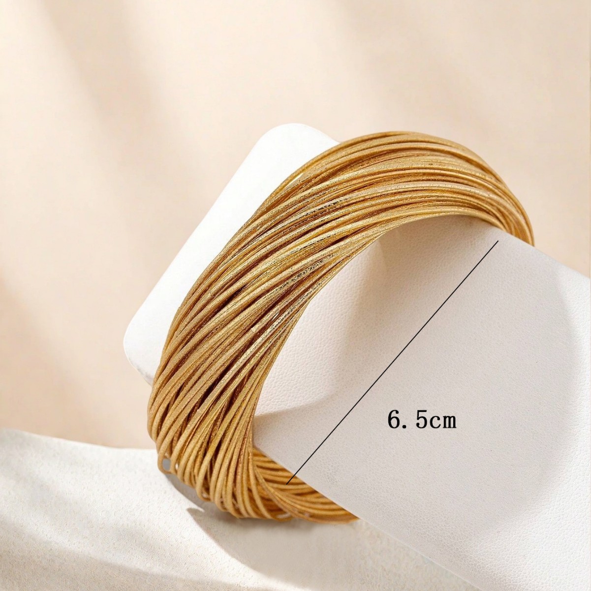 Multi Strands Gold Wire Stacked Cuff Bracelet
