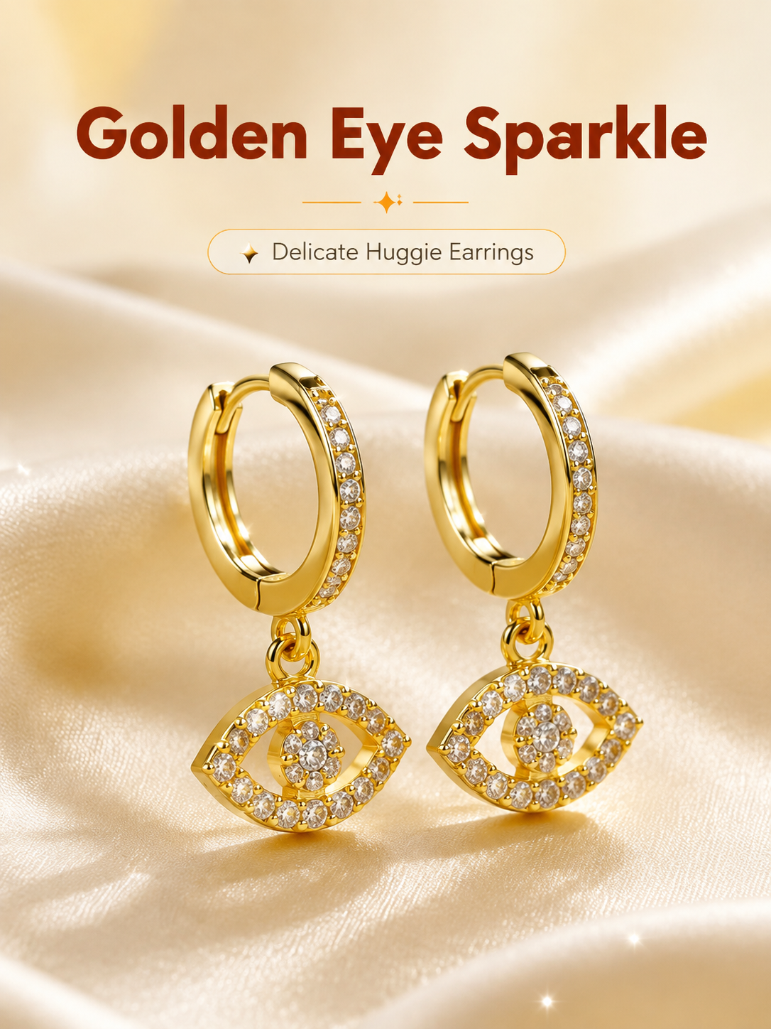 Gold Evil Eye Hoops