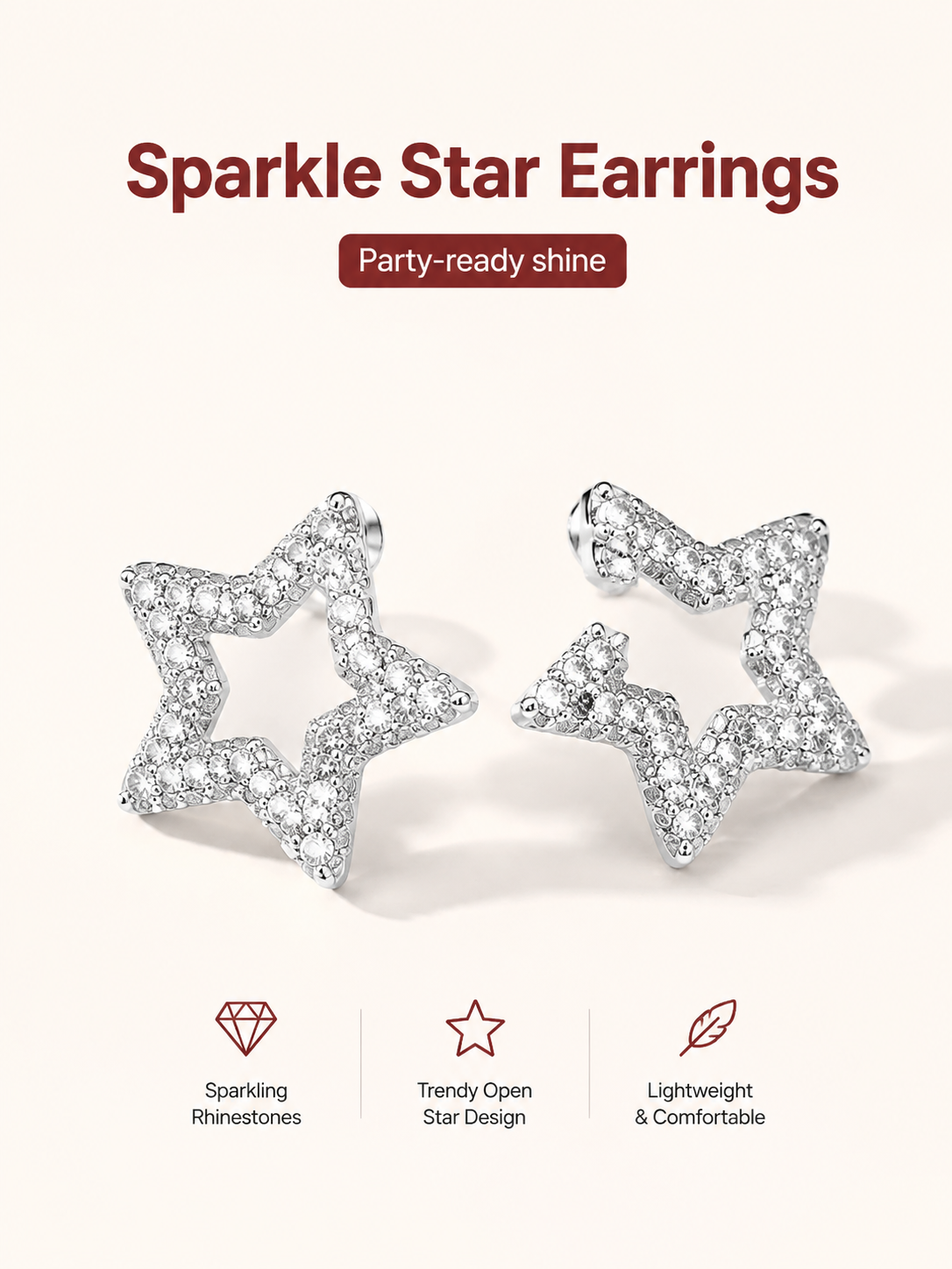 Silver Star Stud Earrings
