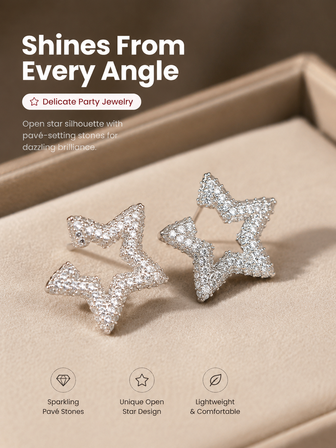 Silver Star Stud Earrings